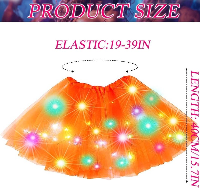 Nicute Light Up Tutu Led Layered Tulle Tutus Skirt for Women - Image 5
